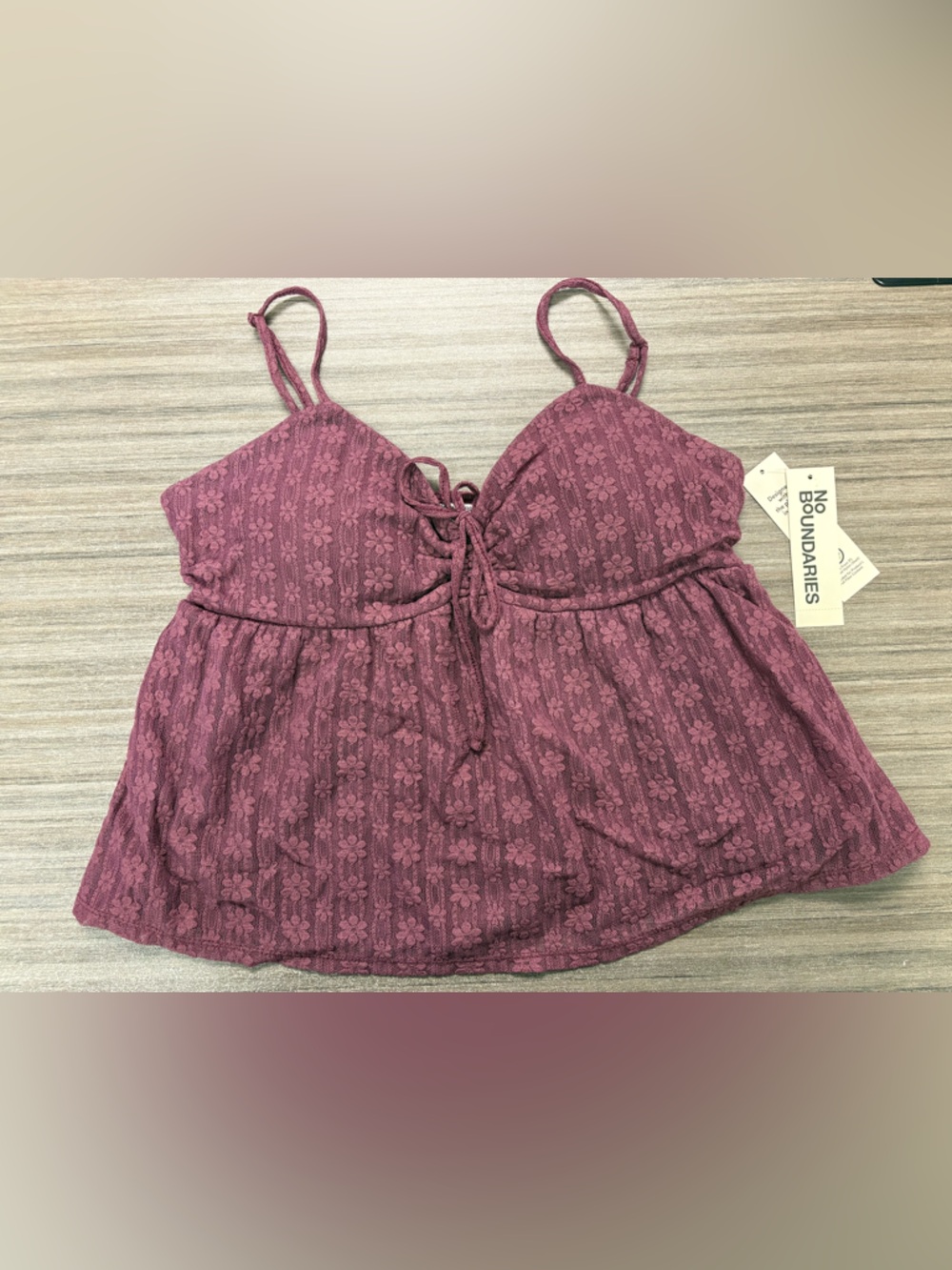 4 for $25 NWT 💗 No Boundaries Lace Detail Babydoll Tank Size M (8-10) 💗